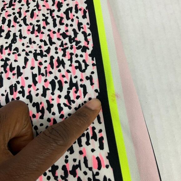 DKNY Sport Womens Cropped Leggings Colorful Print Mid Rise Pull On Size Large - Picture 12 of 12